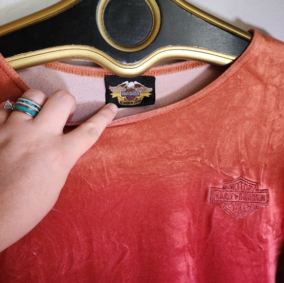 Harley-Davidson Ombre Velvour Sunset Long Sleeve Top - Picture 9 of 10